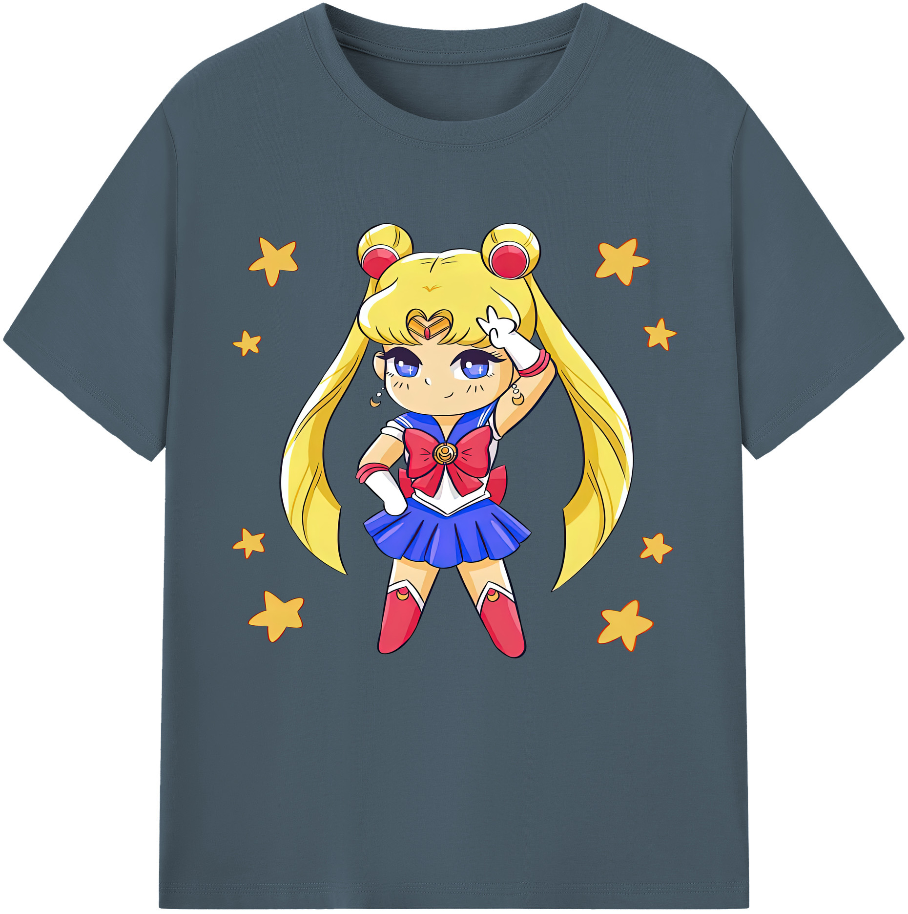 （画像用） 美少女戦士セーラームーン 月野 うさぎ つきの うさぎ Sailor Moon Tsukino Usagi 綿100％半袖Tシャツ（フロントプリント）